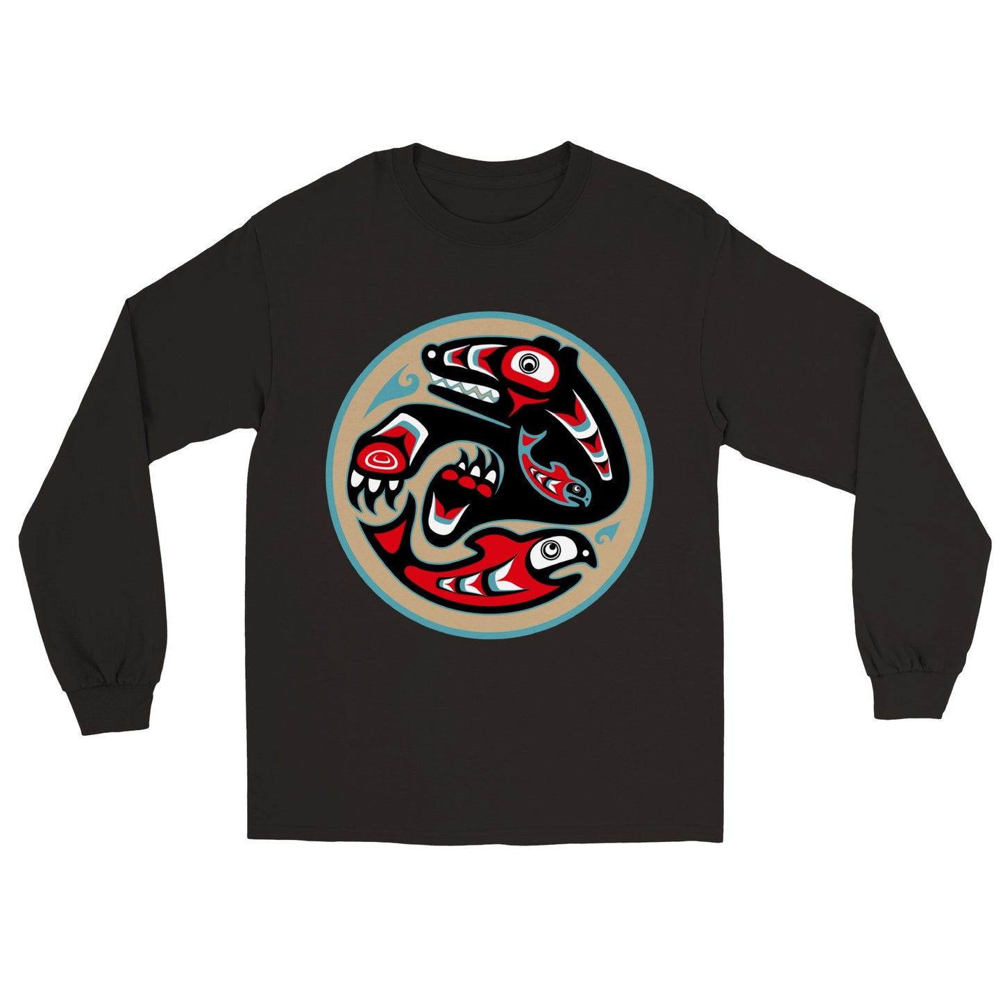 Bear catching salmon Longsleeve T-shirt