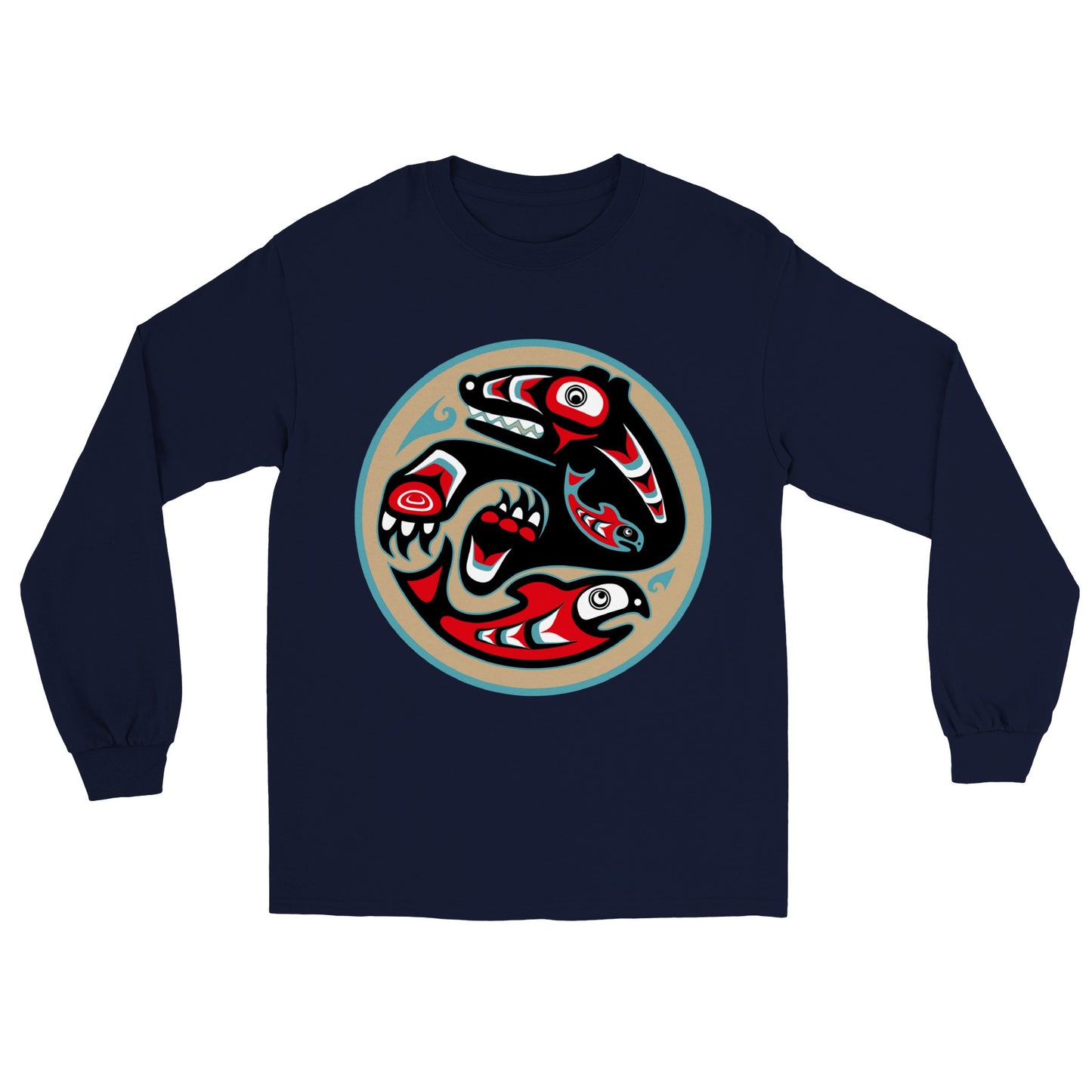 Bear catching salmon Longsleeve T-shirt