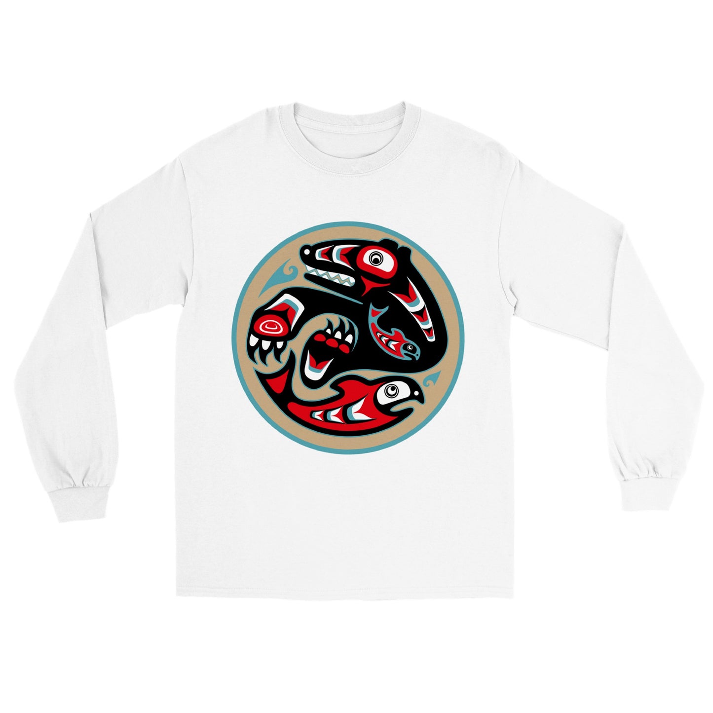 Bear catching salmon Longsleeve T-shirt